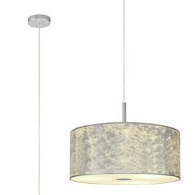 DK0797  Baymont 50cm 3 Light Pendant Polished Chrome, Silver Leaf, Frosted Diffuser